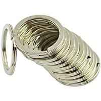 CAOLATOR.12 piezas Llavero Redondo de Metal Placa de Plata Anillas Llavero Acero Inoxidable Metal Separables Llaveros…